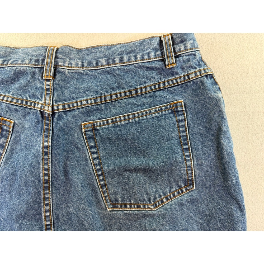 Bill Blass Jeans Womens 16 Medium Wash High Rise Straight Leg Side Slit Denim